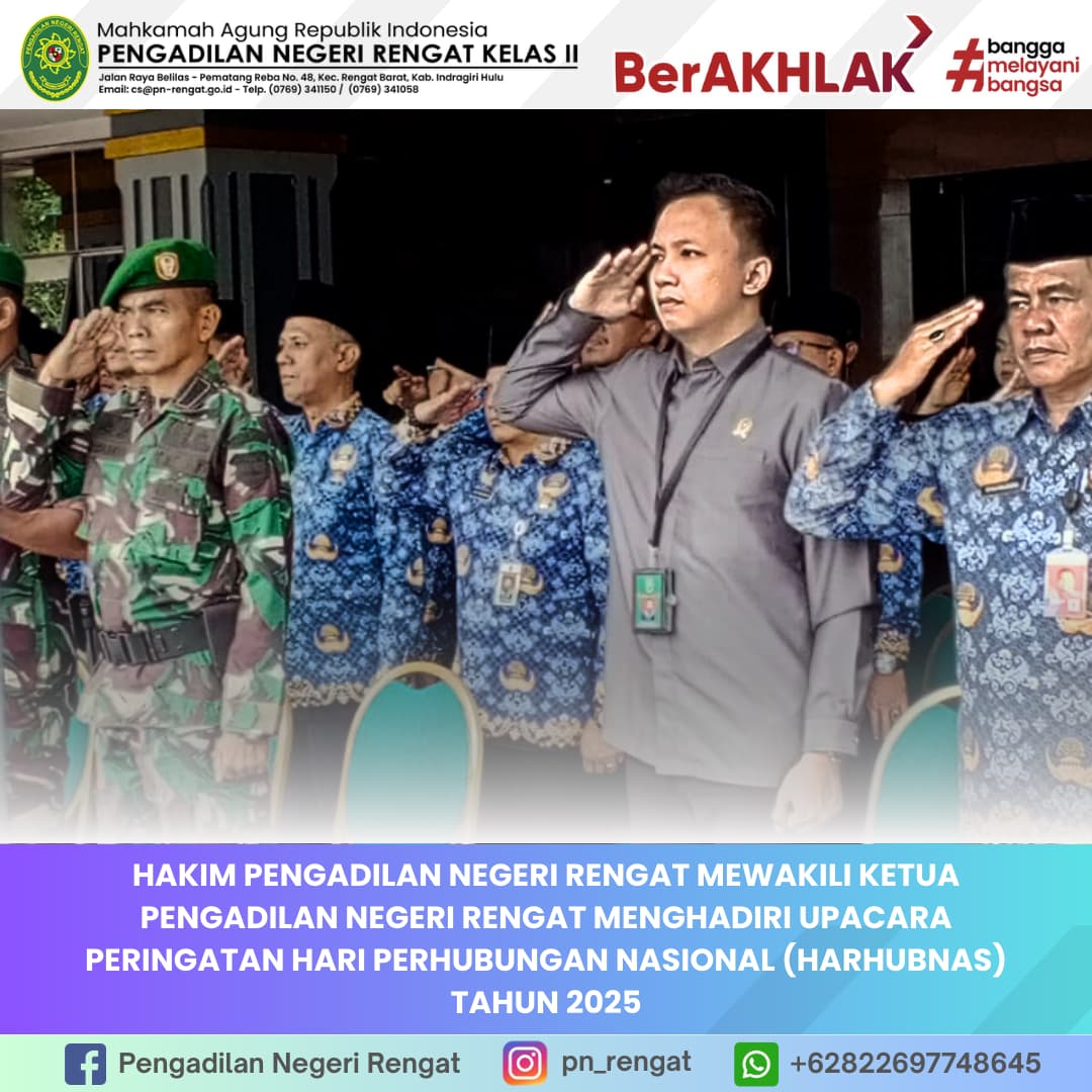 Hakim Pengadilan Negeri Rengat Menghadiri Upacara Peringatan HARHUBNAS Tahun 2025